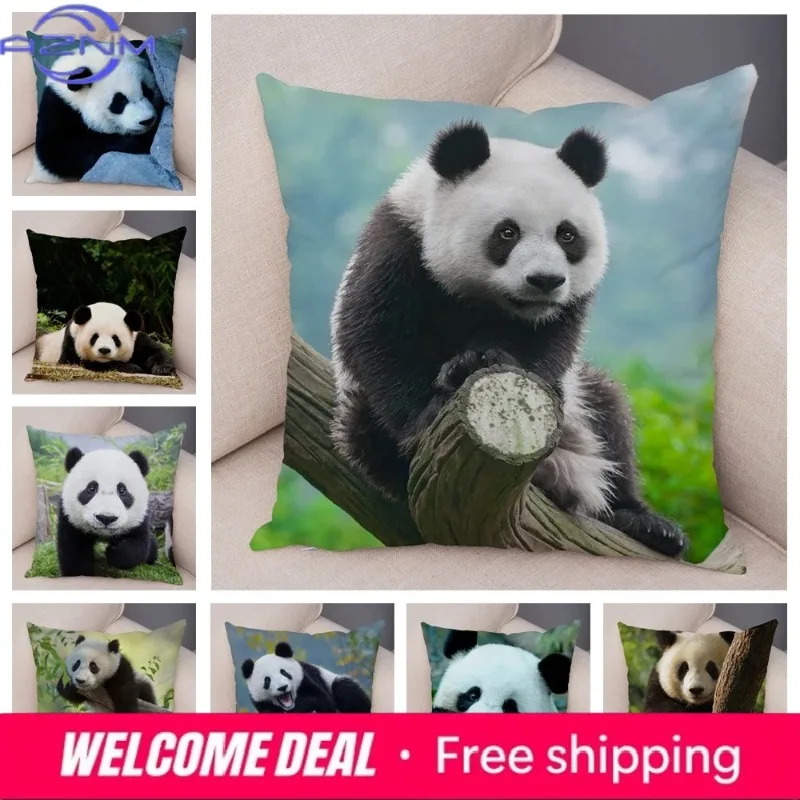 Cute Wild Panda Decorative Pillowcase Living Room Office Ornaments Home Pillowcase