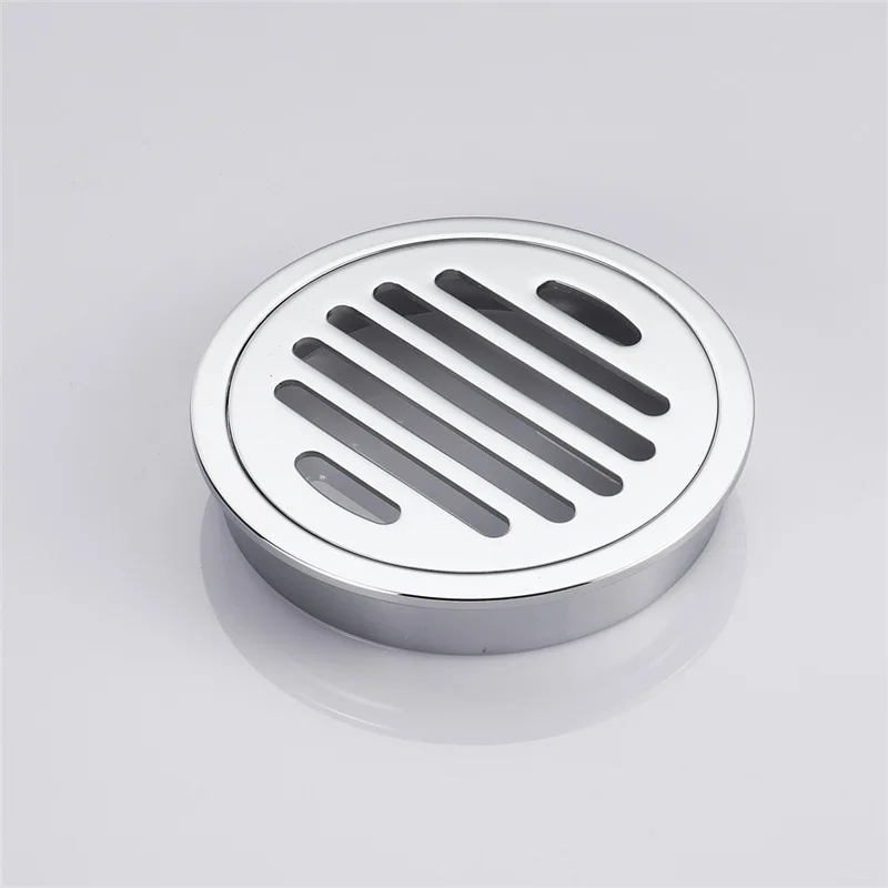 

1PC 11cm Round Floor Drain Brass Chrome Plated Straight Mesh Round Cover Large Flow Floor Drain