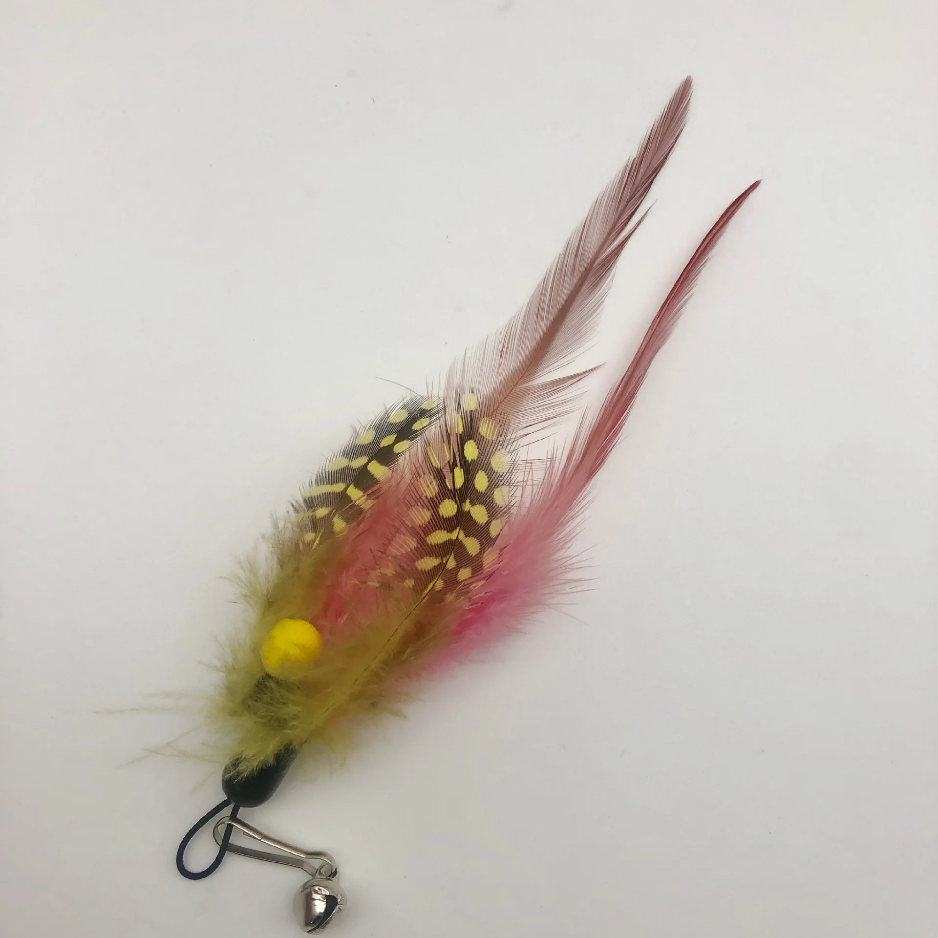 2 قطعة مزيج عشوائي نقطة ريشة استبدال رئيس القط دعابة عصا لعبة القط الحيوانات الأليفة #5