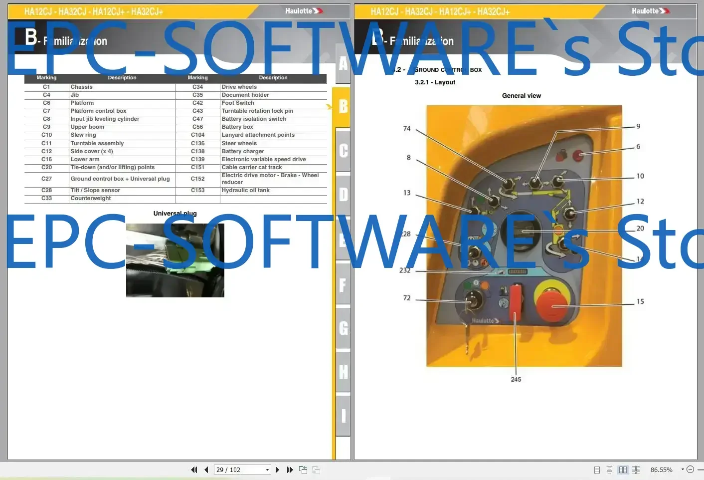 منصات عمل Haulotte PDF 7.27 جيجابايت محدثة 2022 دليل الخدمة والصيانة والمشغلي وقطع الغيار DVD #1