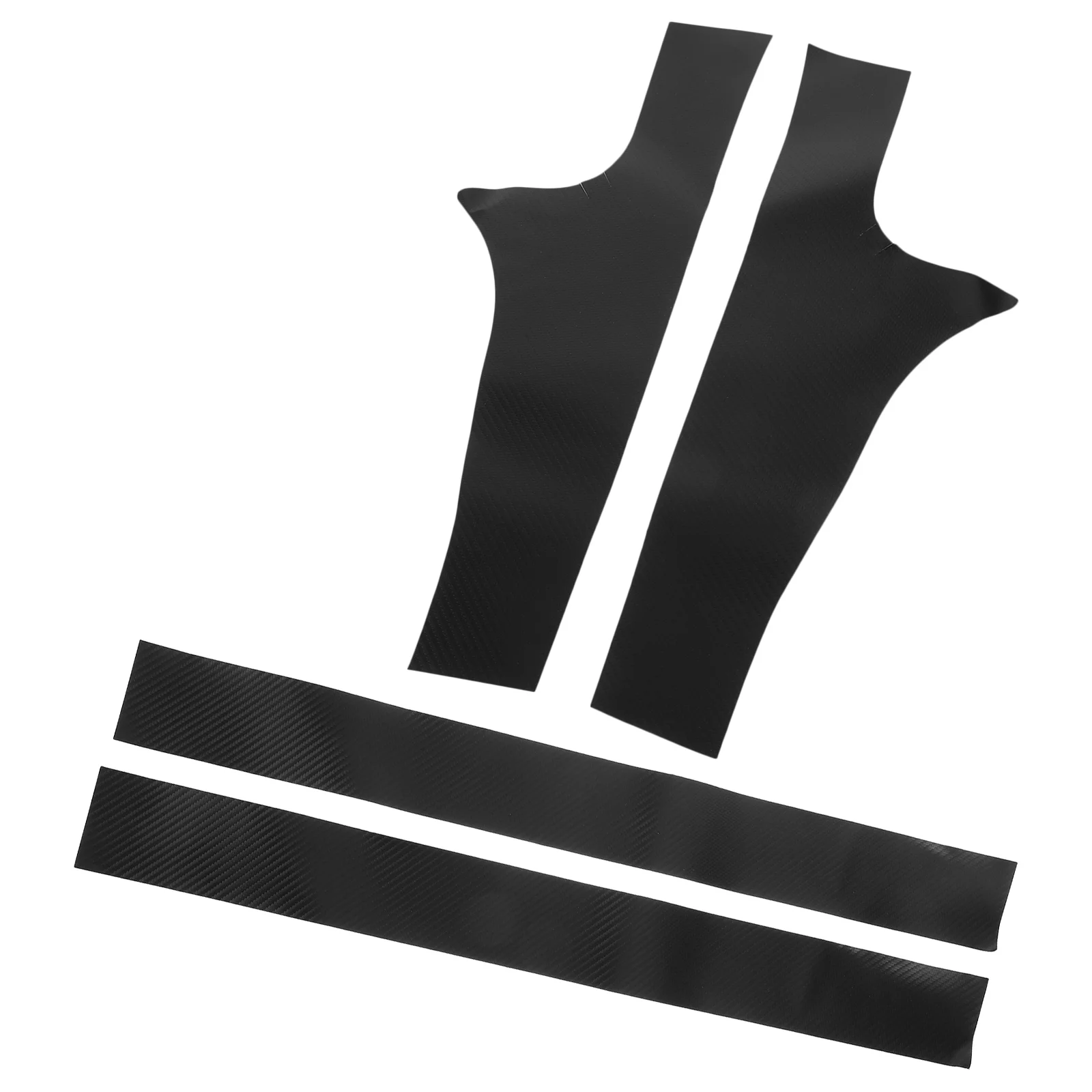 

4pcs Carbon Fiber Door Sill Protectors Black Strip Guard for Car Accessory Scratch Resistant