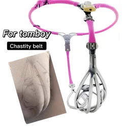 Stainless Steel Invisible Briefs Chastity Belt Hollow Out Summer Cage Safe Protecter Underwear BDSM Sex Toys for Men Penis Ring