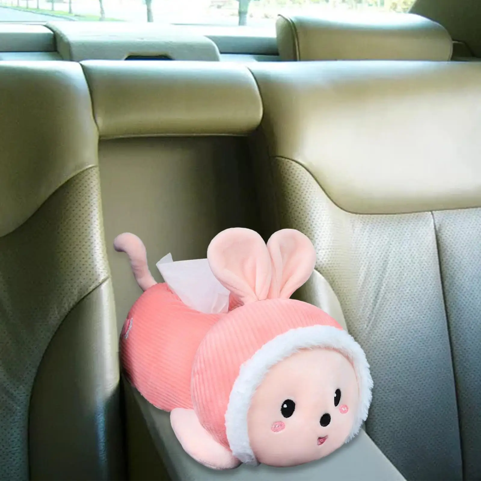 Plush Car Tissue Holder Soft Interior Decoration Auto Accessories Plush Animal Toy Paper Holder Napkin Box Tissue Tray Container