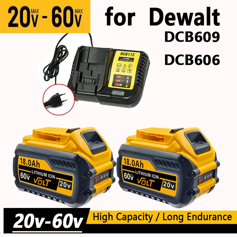 For DEWALT 60V Battery Flexvolt 20V/60V MAX Replacement Li-ion Battery For DEWALT DCB609 DCB547-XJ DCB606 Power Tool Batteries
