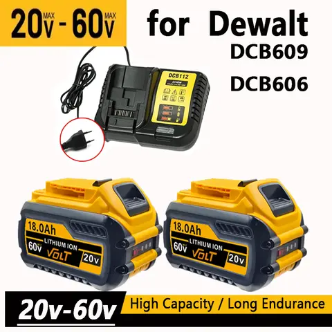For DEWALT 60V Battery Flexvolt 20V/60V MAX Replacement Li-ion Battery For DEWALT DCB609 DCB547-XJ DCB606 Power Tool Batteries