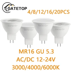 4/8/12/16/20PCS 3W 5W 6W 7W AC/DC12-24V Spotlight 38/120 Degrees GU 5.3 3000 4000 6000K for House Room Study Living Room