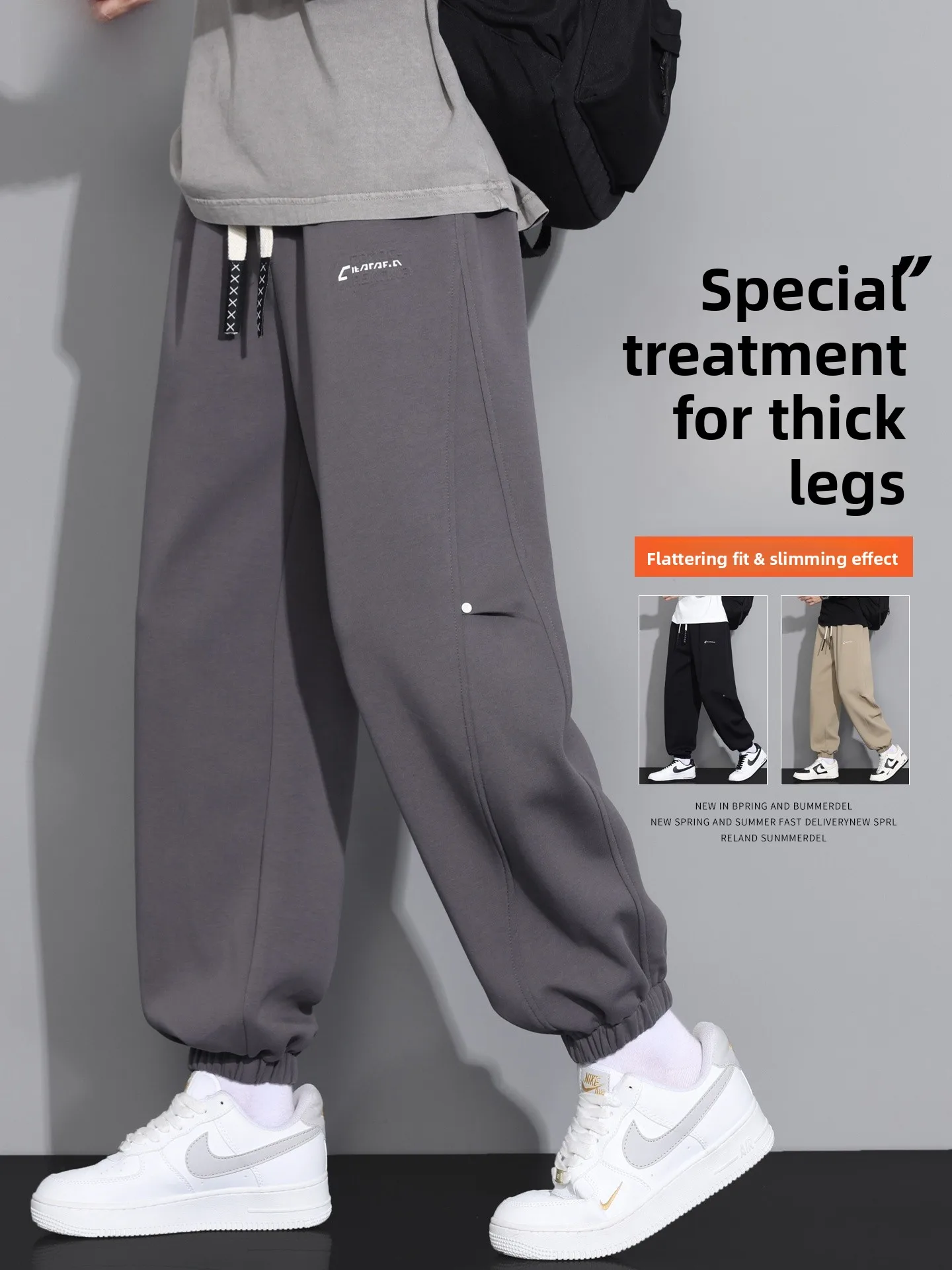 

Loose Fit Men's Knitted Sweatpants Autumn Spring plus Size Casual Trousers Harajuku Sle Elastic Waist Polyester Fiber