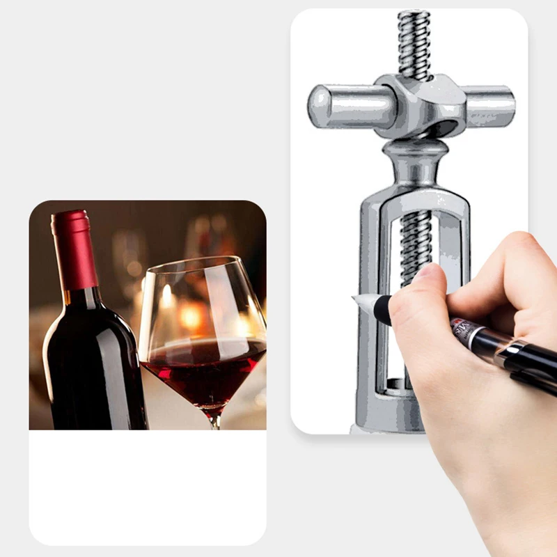 2Pcs Zinc Alloy Wine Bottle Opener Red Corkscrew Leverage Opening Can Cork Puller Remover Champagne Bar Tools