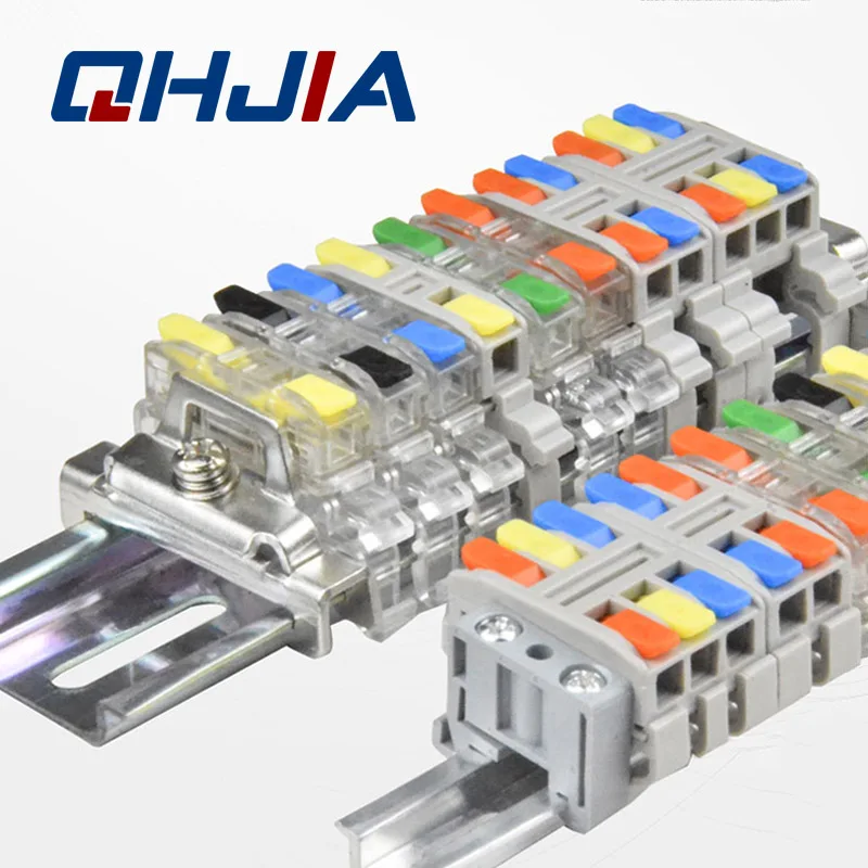 Mini Fast 2 or 3-pin Wire Connector Rail Splicing Strip Lighting Terminals Crimp Non Destructive Without Breaking Cable