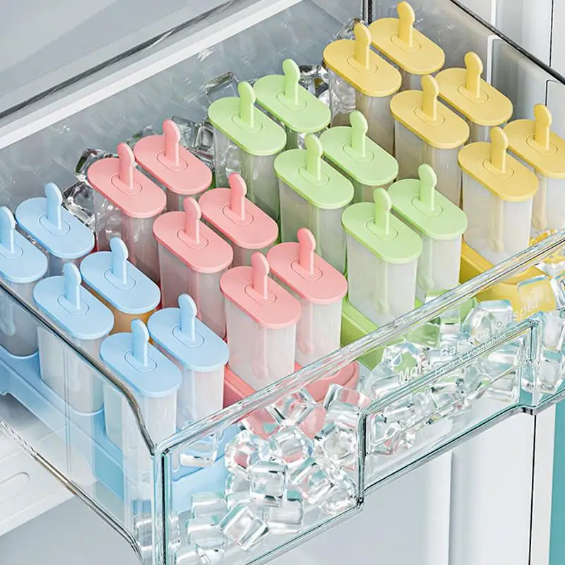 

6 Cavity Reusable Popsicle Mold Easy Release Homemade Ice Cream Ice Pop Maker DIY Dessert Molds Kitchen Tools