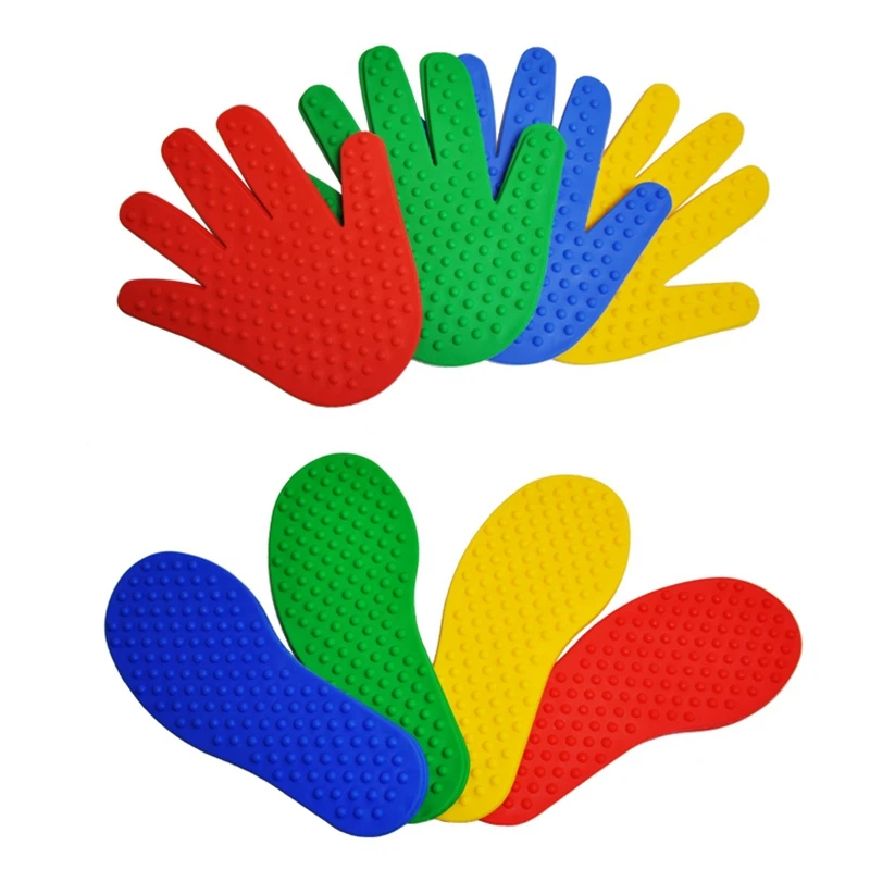 16 Pairs Hands and Feet Game 4 Color Toys for Kids Jump Play Mat Sport Musculation Indoor Outdoor Game Props