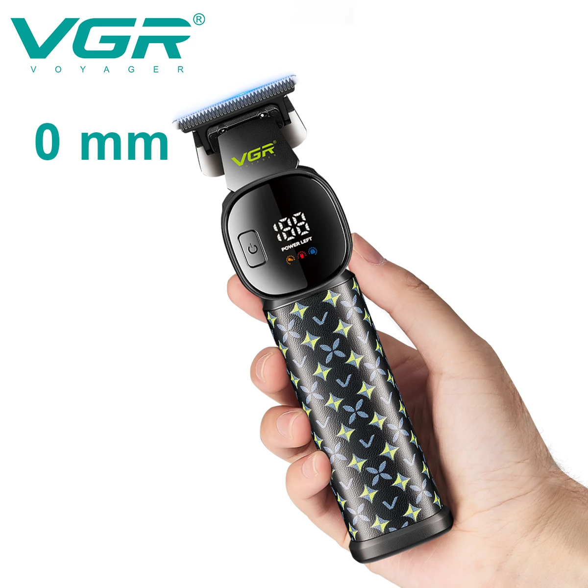 

VGR 185 Машинка для стрижки волос Беспроводная машинка для стрижки волос со светодиодным дисплеем Мужской профессиональный триммер 0 мм для волос с множеством расчесок