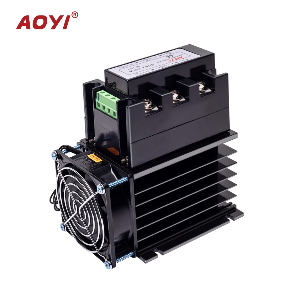 AOYI فراغ لحام ثلاث مراحل SCR وحدة تحكم الطاقة منظم 4-20mA SCR3-40LA