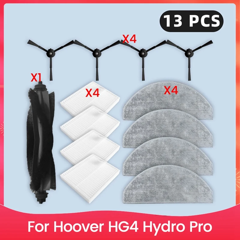 

A63X-For Hoover HG4 Hydro Pro Spare Parts Filter Main Side Brush Mop Cloth Accessories