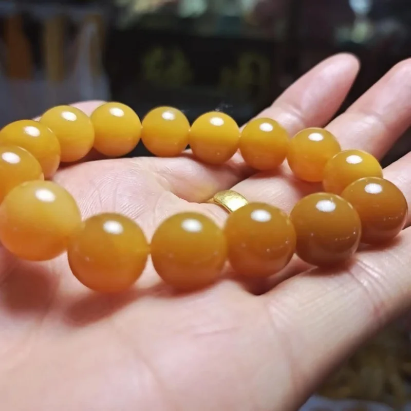 Supply Chicken Grease Ball Bracelet Yellow Jade Couple Beads