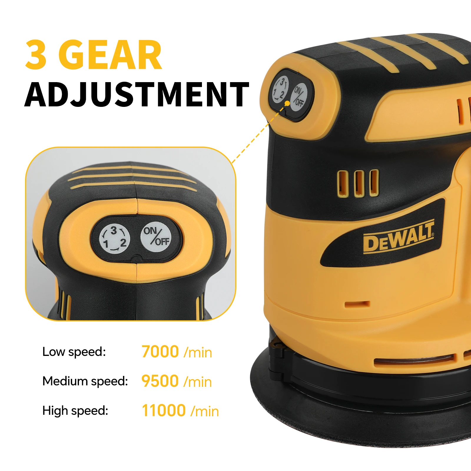 

Dewalt 20V Battery Brushless Motor Cordless Track Sanding Machine Woodworking Metal Waxing Polishing Grinder