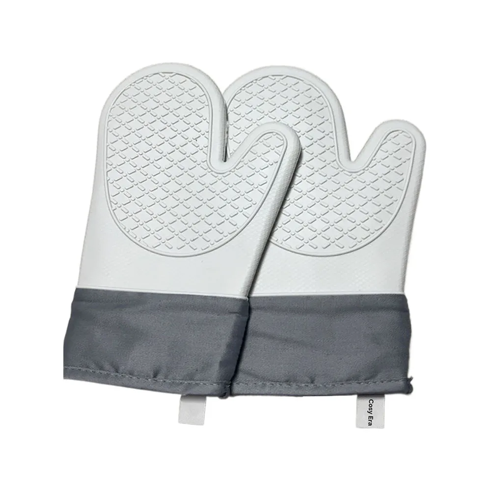 Cosy Era Oven mitts, Soft Silicone Oven Mitt 2-Pack Set, Heat Resistant up to 500F, Flexible Silicone, Non-Slip Grip