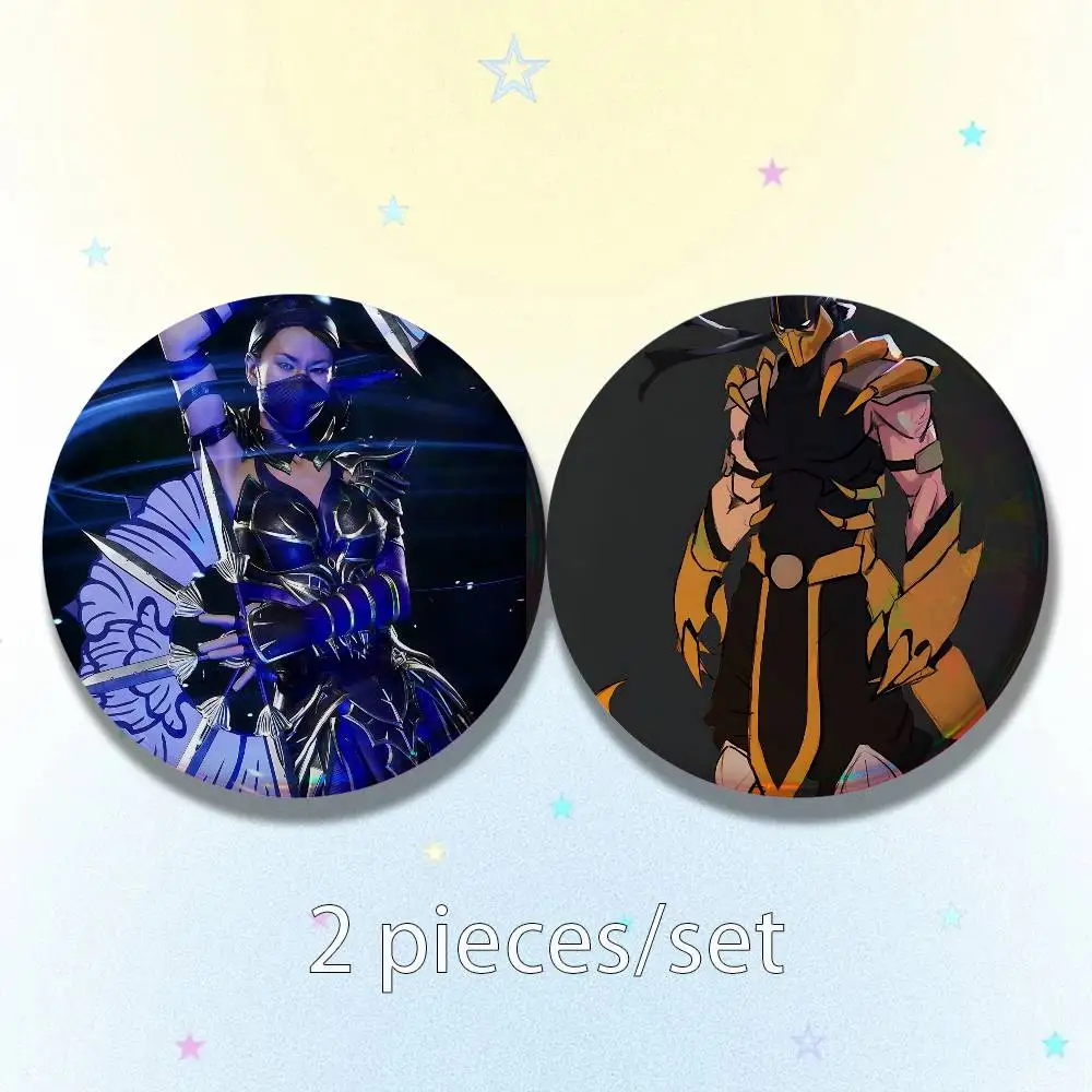 Kitana Johnny Cage Mortal Kombat 25mm 75mm 44mm 58mm 32m Coin Badges Personalized Handmade Round Brooches Pins Accessory
