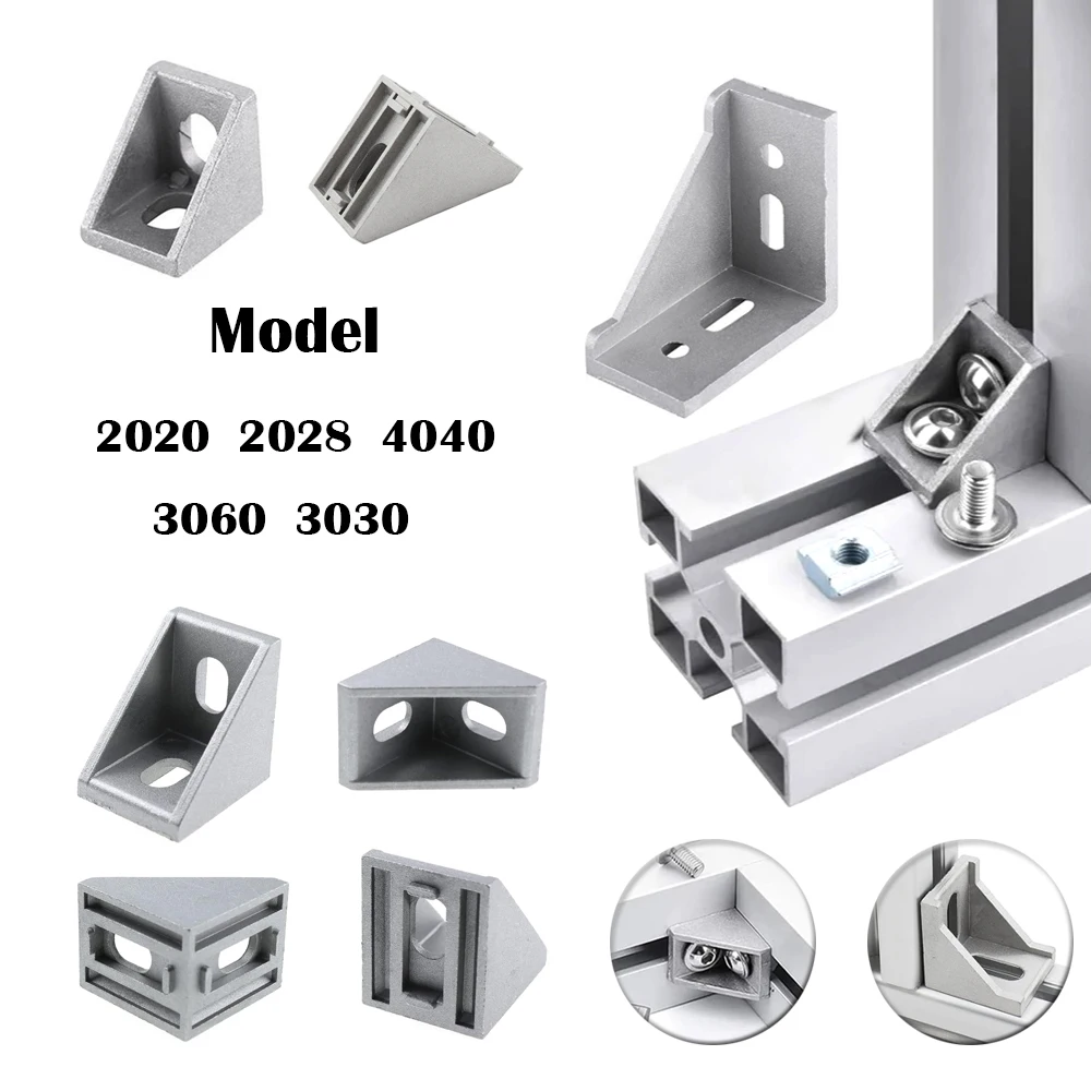 5/10PCS 2020-4040 Aluminum Corner Bracket, L Shape 90 Angle Connector, High Precision CNC Milled for T-Slot Profile Framing
