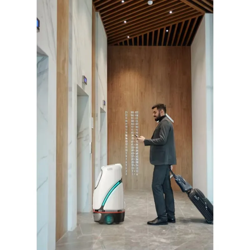 Meal Food Self Drive Delivery by Robot Track Restaurant Outdoor for Hotel