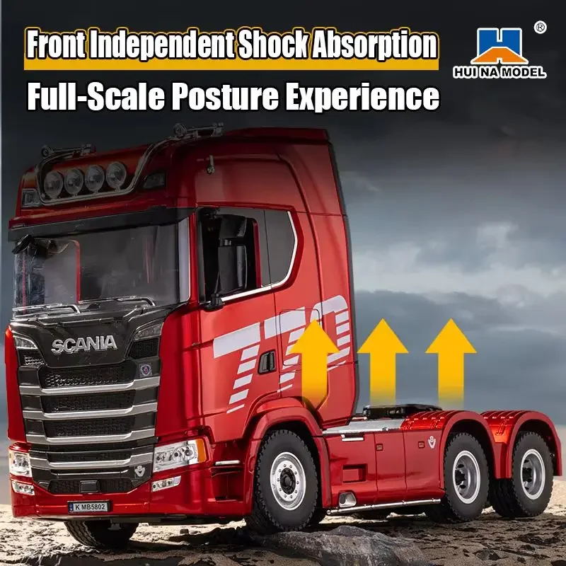 HUINA Remote Control Alloy Tractor Truck Simulated With Light Sound 4-Wheel Drive Drift Electric Car Toys Boys Christmas Gifts