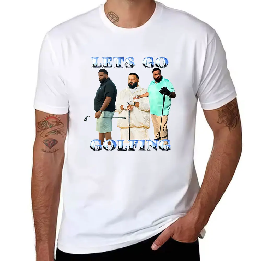 Men's Cotton Short Sleeve T-Shirt DJ Khaled Let's Go Golfing Graphic Print Casual Tee