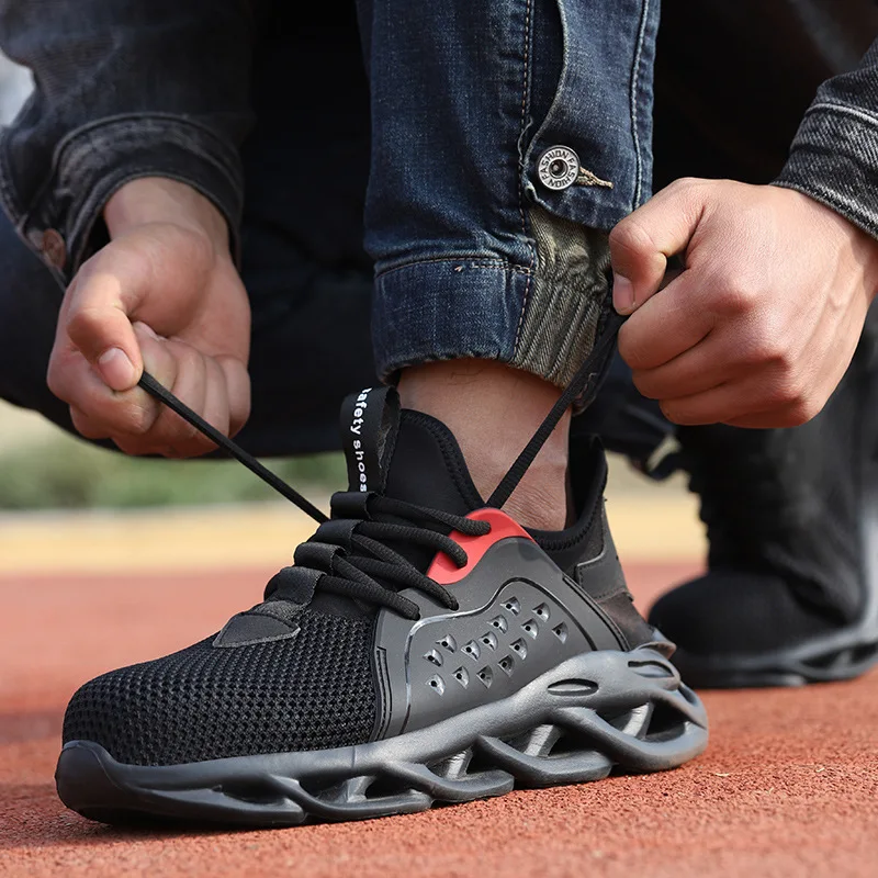 Chaussures De sécurité pour hommes, souliers De travail respirants et légers en maille, bout en acier Indestructible