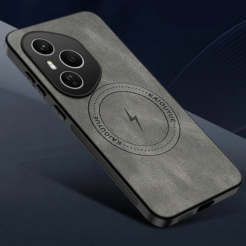 Casing Ponsel Tahan Benturan Bumper Lembut Kulit PU untuk Honor 400 Pro Penutup Belakang Magsafing Magnetik untuk Honor X8C X7C X9C X60 Pro Funda