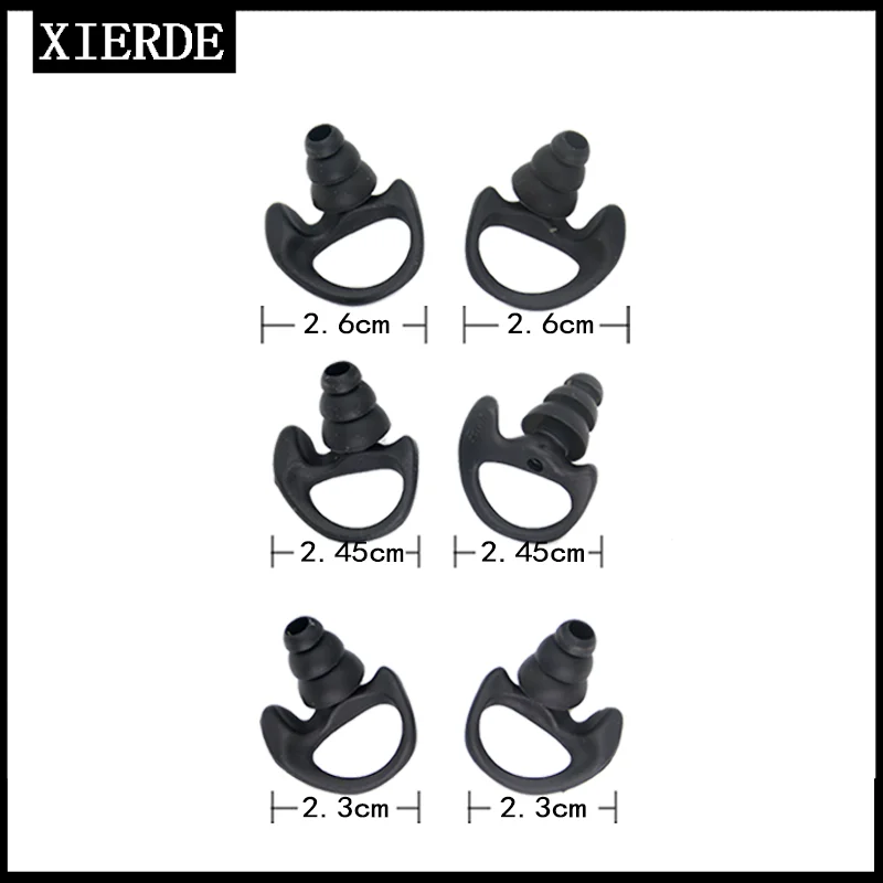 

XIERDE Replacement Soft Silicone Earmould Earbud Earplug for Walkie Talkie Portable Two Way Radio Earpiece Heaset