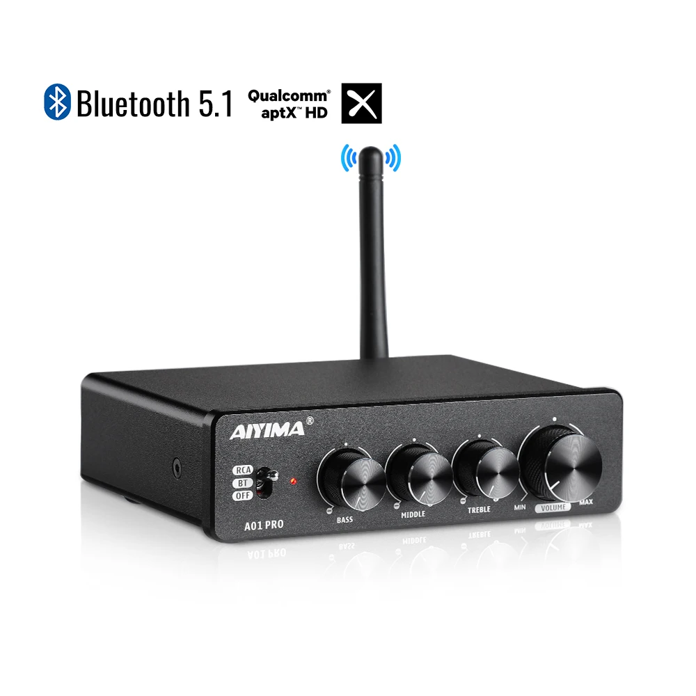 

AIYIMA Bluetooth Audio Amplifier A01 PRO A01 TPA3116D2 HIFI Sound Amplifier 2.0 Stereo 100Wx2 Class D Home Theater Amp