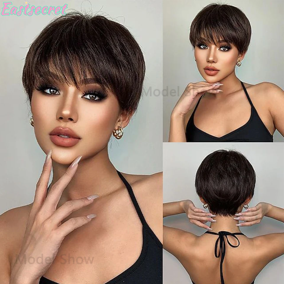 EASTSECRET Mid Split Fake Bangs Natural 3D French Bangs Wigs Hair Patches And Women's Fake Flowing Bangs