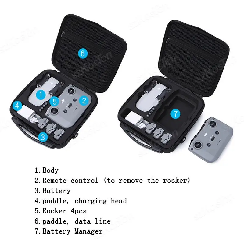 Tas pembawa portabel tas penyimpanan Hrad EVA kotak Hanbag pelindung tahan air DJI Mini 4K/Mini 2/Mini 2 SE kotak tas bahu