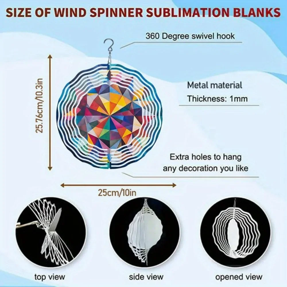 CIFBUY Metal Wind Chime Artistic Outdoor Decor Geometric Design Dynamic Garden Patio Balcony Hanging Ornament