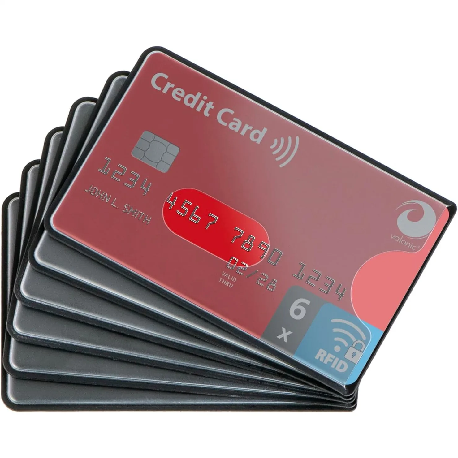 

6 RFID Blocking Sleeves for Credit Cards with Transparent Front - Protector for Debit, Metro, and ID Cards
