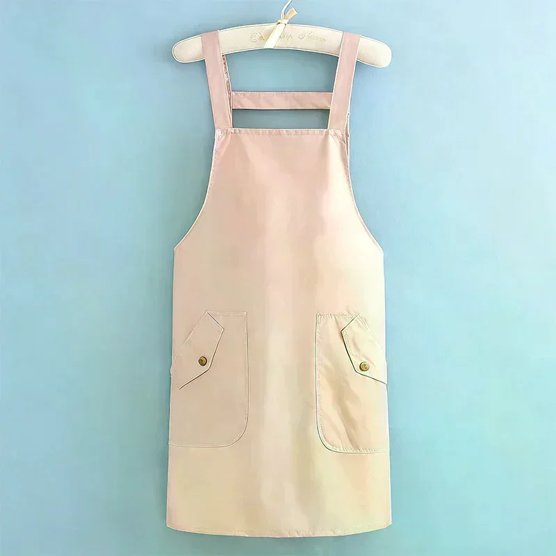Apron Workwear Adjustable Oil-Proof Kitchen Apron Waterproof Barbershop Smock Catering Milk Tea Coffee Shop