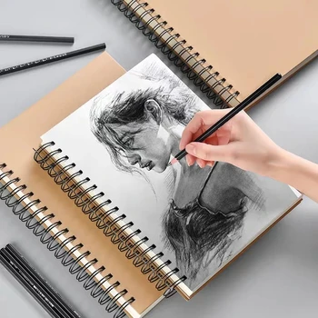 Kraft kağıt sketchbook çizim kağıt A4/8K/16K boyama Graffiti kroki taşınabilir Memo Pad dizüstü okul sanat malzemeleri