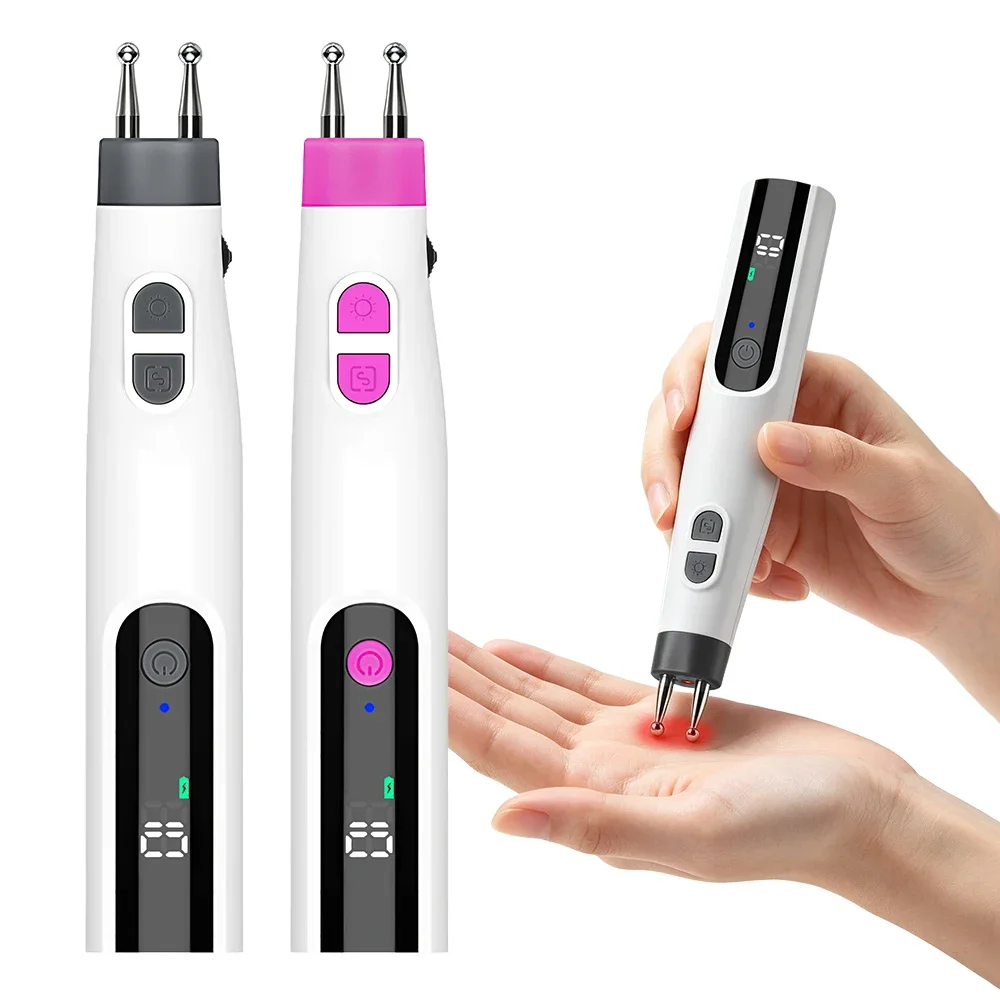Multifunktionaler elektrischer Massagestift mit zwei Köpfen für Nacken und Rücken, intelligenter Meridianstift, 5 Modi, 10 Stufen, USB-Schnellladung
