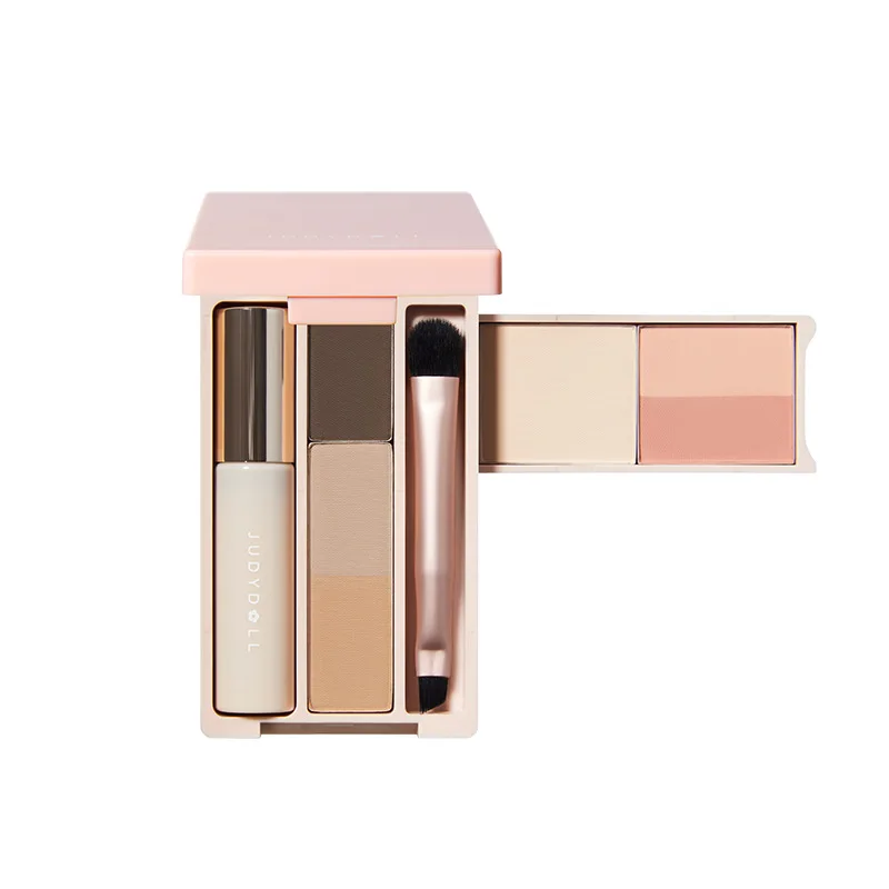 

Judydoll Face Powder Paleta Iluminador Bronzer Contour Long Lasting Highlighter Palette Masscara Makeup Set Blush With Brush