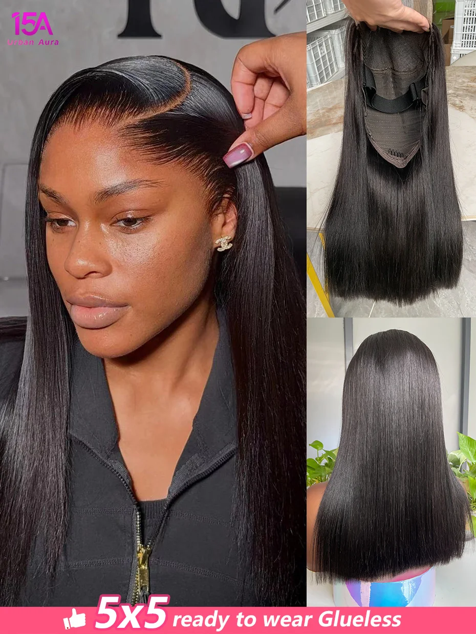 

5x5 Glueless wear and go Lace Front Wig13x4 Bob Super Double Drawn 100 Human Hair Wig Raw Vietnamese Bone Straight Wig for Women