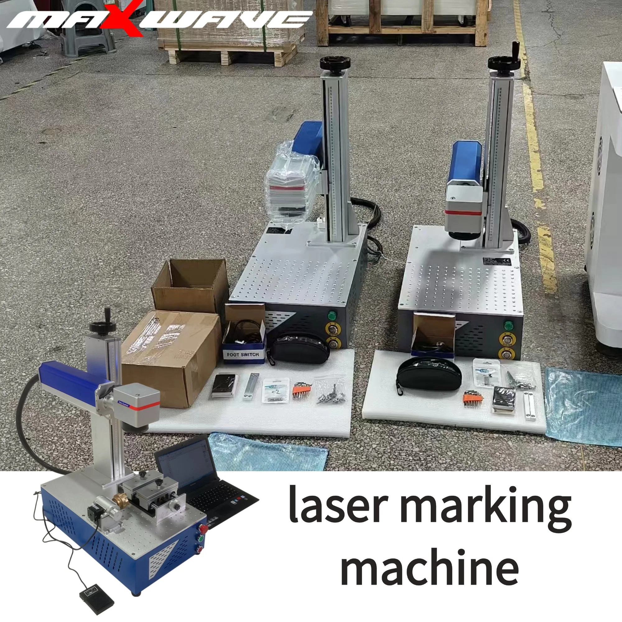 Maxwave 20W 30W Fiber Laser Marking Machine for Metal & Plastic, USB Interface, High Precision Engraver for Logo