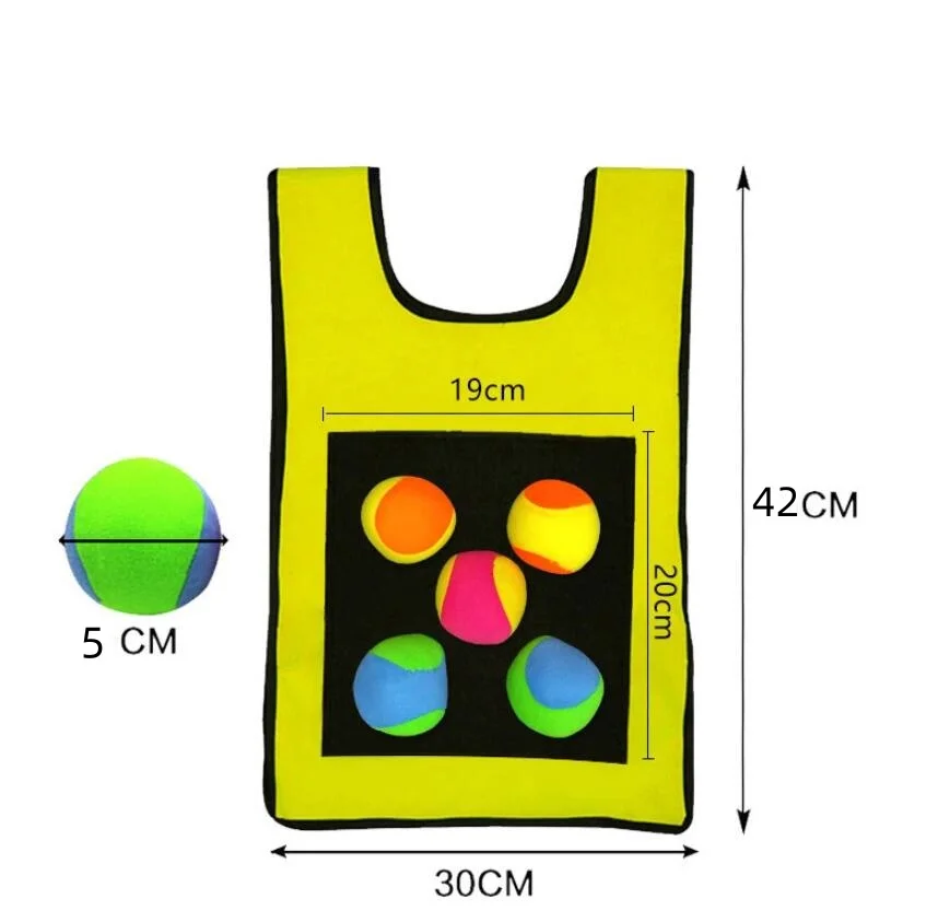 Ball Throwing Children Kids Outdoor Fun Sports Toy Game Props Vest Sticky Jersey Vest Game Vest Waistcoat With Sticky