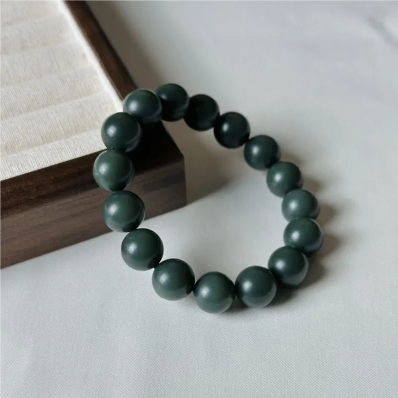 Hetian Bracelet, A Fine-Grade String Of Natural Jade , Featuring Exceptionally Small, Round Beads In A Delica