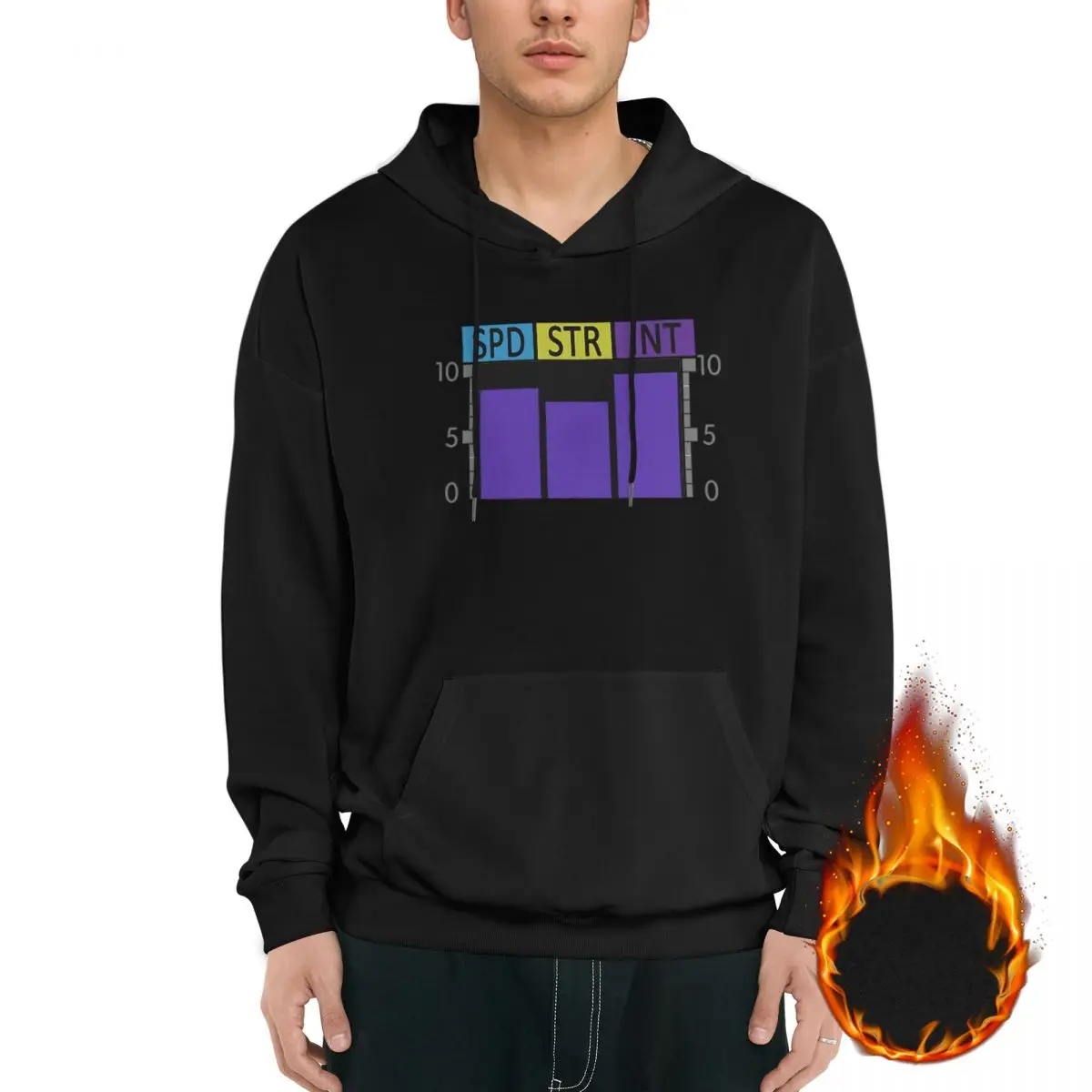 

Tech Specs (Con) Men's Fleece Hoodie Black Long -sleeved Hoodie