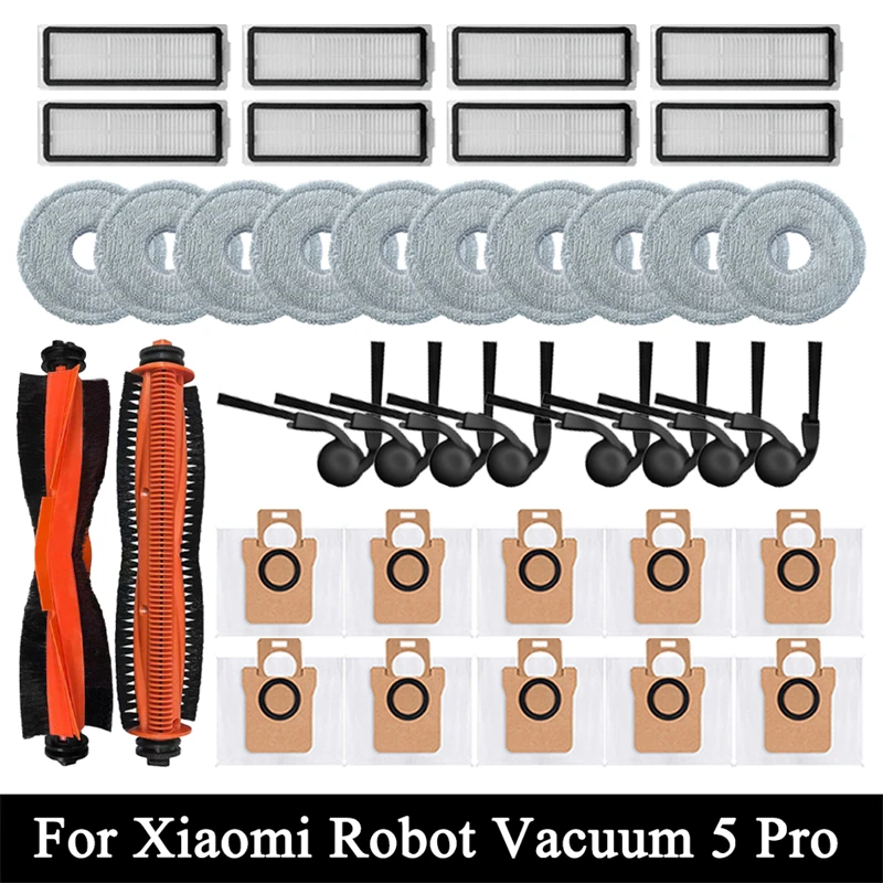 

For Xiaomi Robot Vacuum 5 Pro / OV21GL Cleaner Accessories Main Brush Side Brush Hepa Filter Mop Cloth Dust Bag Parts Spare