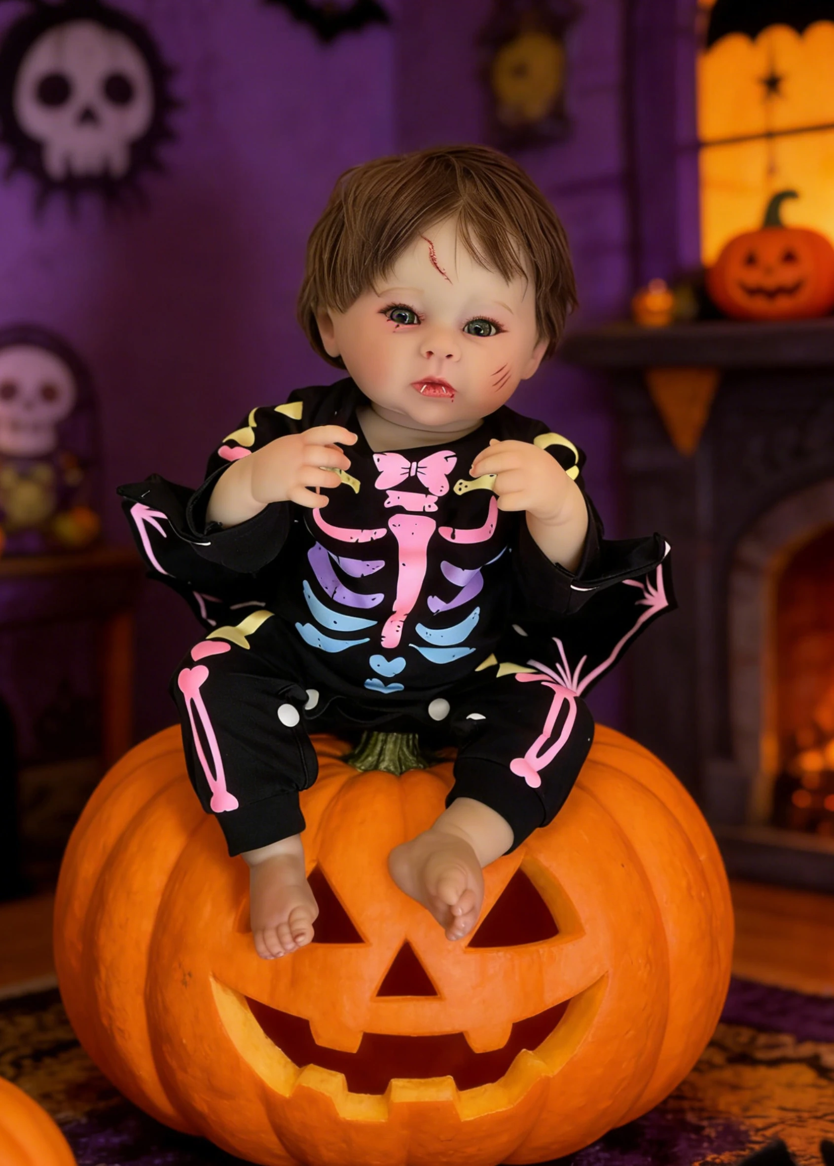 

Кукла-младенец Saskia 18 дюймов, реалистичная, ручной работы, Spirit Baby, игрушка для Хэллоуина