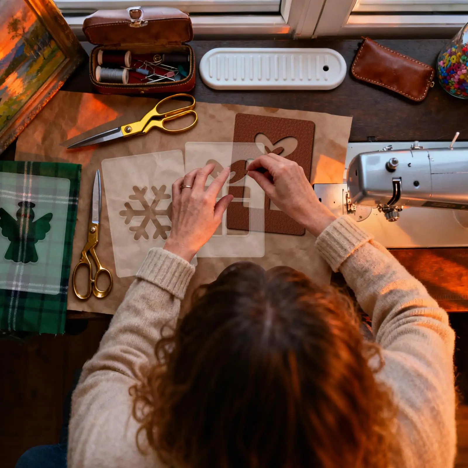 استنسل عيد الميلاد استنسل النجارة المحمول مجموعة قوالب النجارة للعطلات للرجال والنساء والأولاد والشباب والمراهقين والزوجة