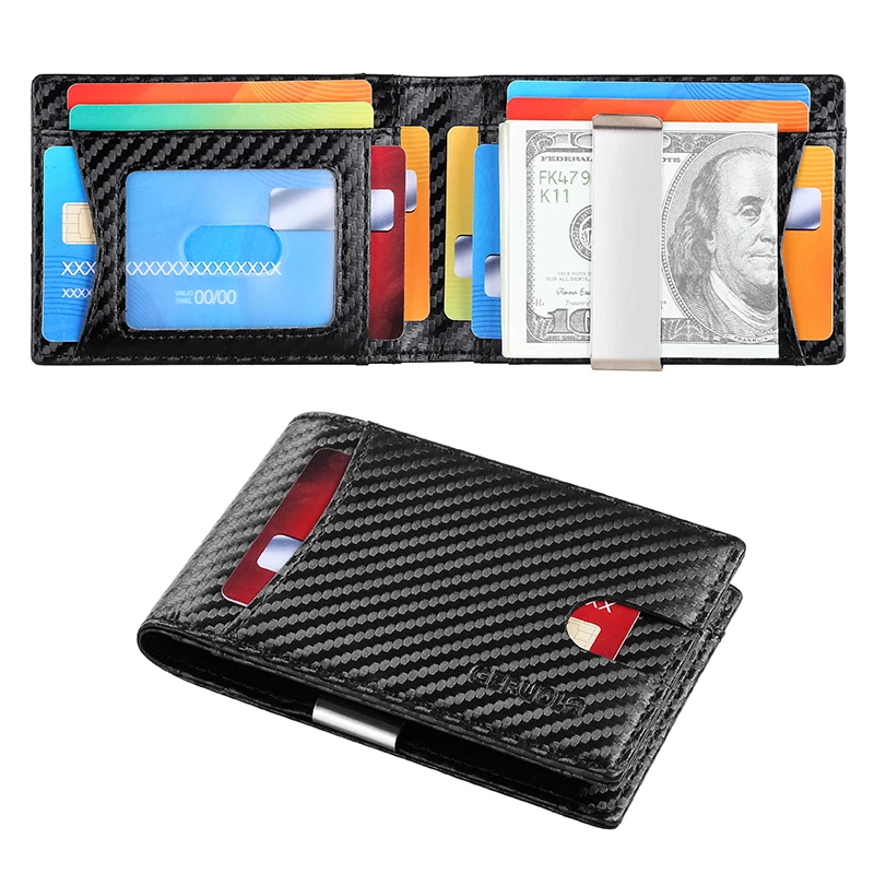 GERUOLA Men's Ultra-Thin Foldable Billfold Wallet with Anti-Skimming Protection, Ultra-Thin Chest Pocket