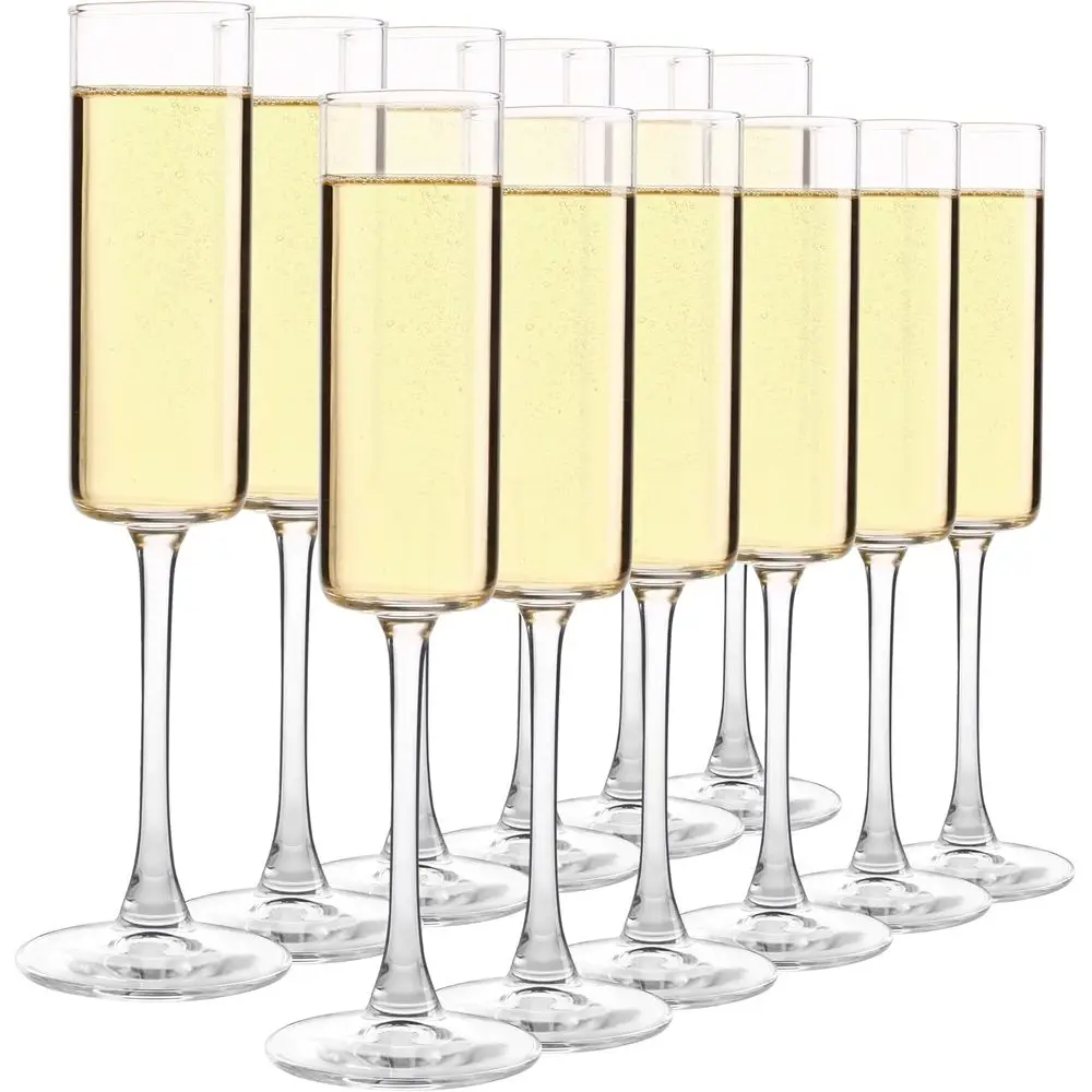 

Набор из 12 бокалов для шампанского, стеклянные фужеры для шампанского, 6 унций, прозрачные