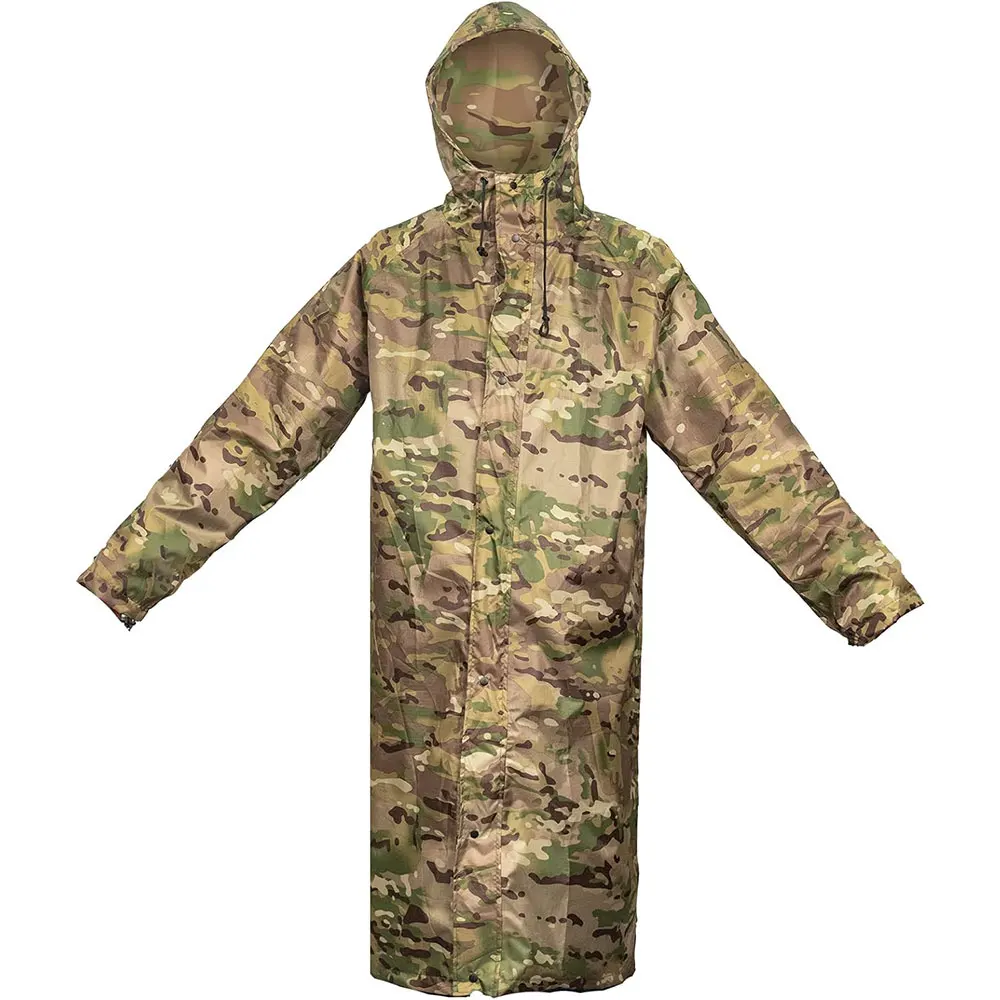 

CP Camouflage Long Raincoat for Men Tactics Camo Waterproof Poncho Woman Coat Rain Fishing Hiking Conjoined Cover Clothing