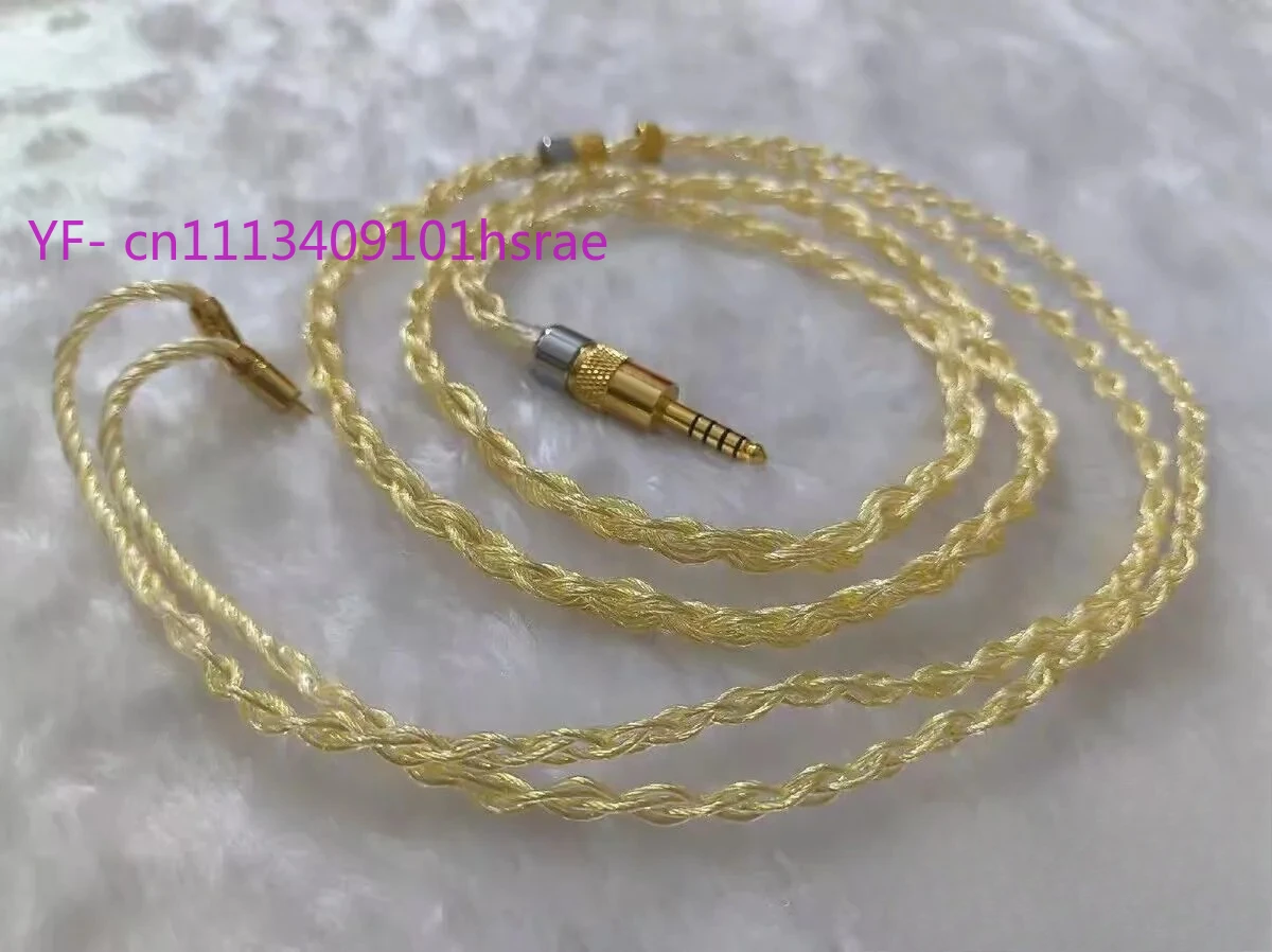 8-Strand 6N Pure Silver Single Crystal Copper Cable, Gold-Plated Palladium Alloy Plug, 0.78 MMCX HiFi Headphone Upgrade Cord